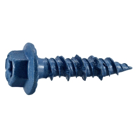 TORQUEMASTER Masonry Screw, 5/16" Dia., Hex, 1 1/4 in L, Steel Blue Ruspert, 50 PK 54273